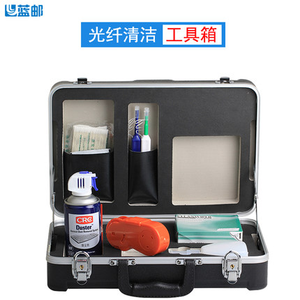 蓝邮光纤清洁工具箱多功能施工 工业擦拭 光纤清洁棒清洁纸 LC/SC清洁笔 光纤端面接口清洁器套装工具 NB-710
