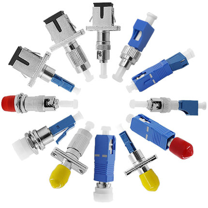 蓝邮公母转接器电信级光纤连接器适配器耦合器圆头转大方头连接器FC公转SC母法兰盘 FC/SC/ST/LC公母转接器全